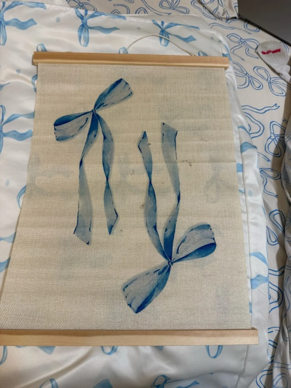 Blue Bow Wall Hanging Set